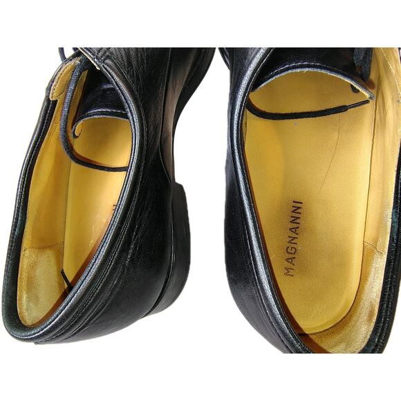 Magnanni Dress Shoes Men's 10 D Black Nappa Leather Cap Toe Oxford Frederico - Picture 13 of 16